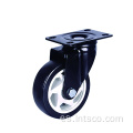 4 "Blanco PP Core Black PVC Ruedas giratorias